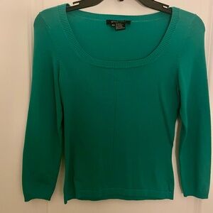 Etcetera Women's Vibrant Teal Scoop Neck Sweater